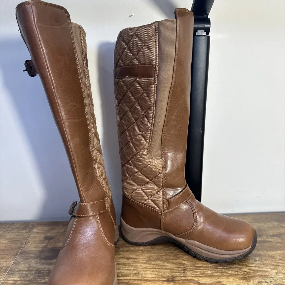 Pacific Mountain Elina Boots 6 Thinsulate Winter Women's Brown Quilted Knee High